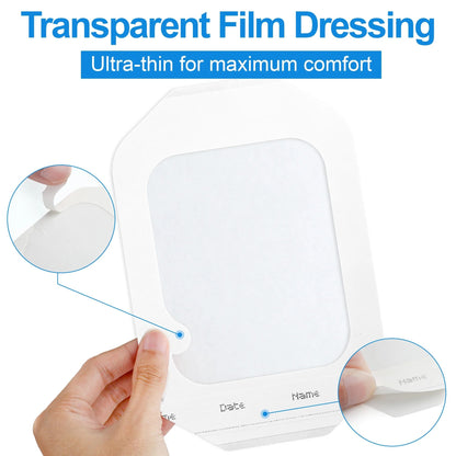 LotFancy Transparent Film Dressing, 6x8 inch, 10PCS, Waterproof Wound Adhesive Bandage Tape