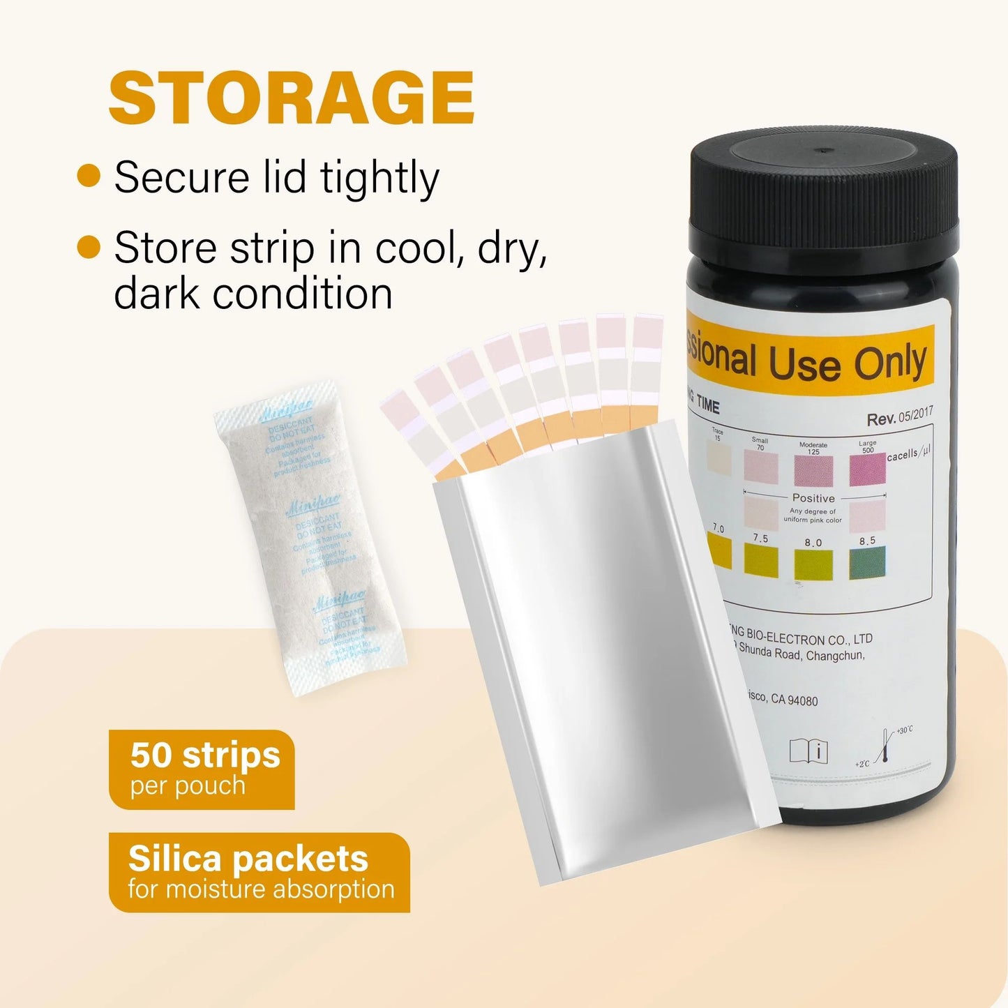 LotFancy 150Pcs UTI Test Strips , 3-in-1 Urine Test Strips for Leukocyte Nitrite and PH Testing