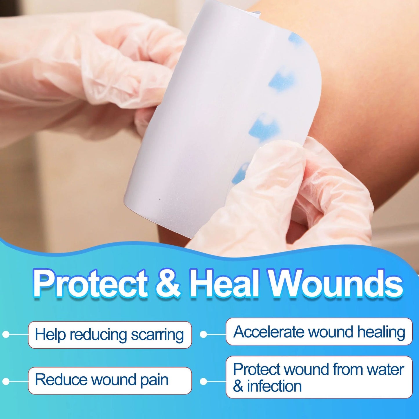 LotFancy Hydrocolloid Bandages, Ultra Thin, 14 pcs 4x4 in Large Hydrocolloid Adhesive Wound Dressing