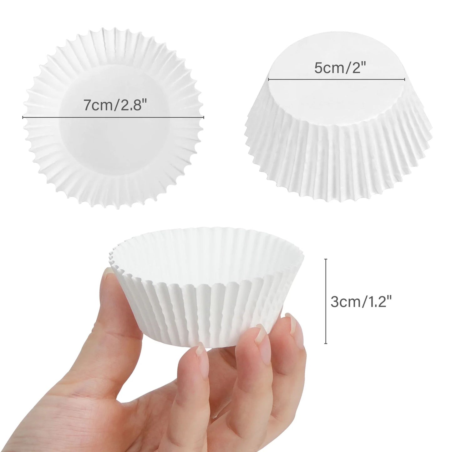 LotFancy 500Pcs Standard Cupcake Muffin Liners, White Greaseproof Cupcake Wrappers Baking Cups