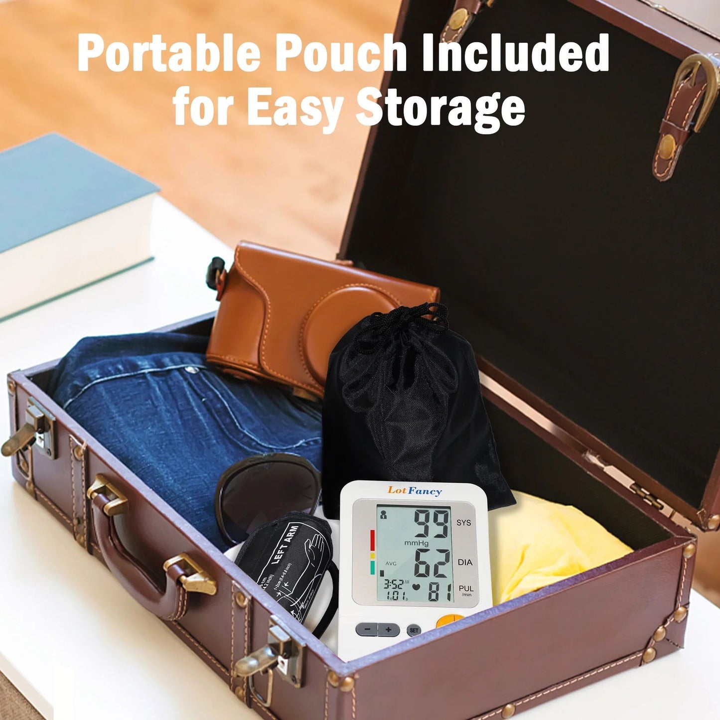 LotFancy Blood Pressure Monitor, Automatic Upper Arm BP Cuff Machine Kit, Digital BP Gauge