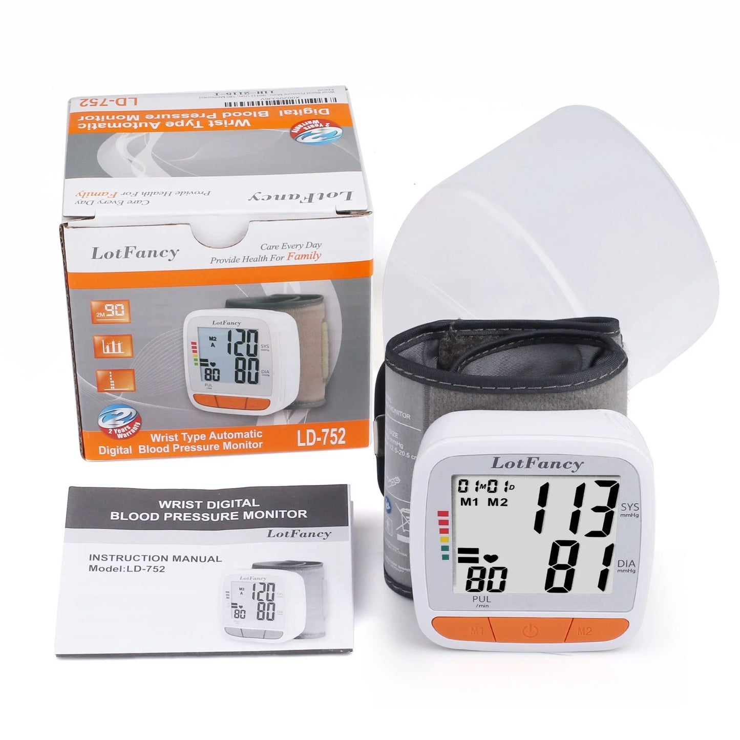 LotFancy Wrist Blood Pressure Monitor, BP Monitor with Portable Case, Heartbeat Detector
