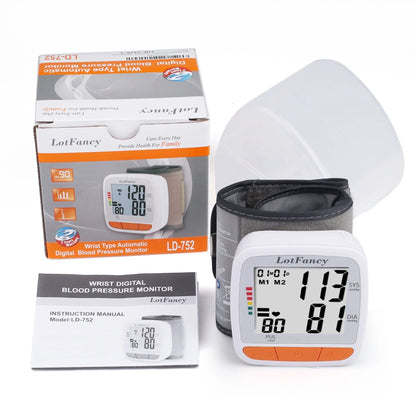 LotFancy Wrist Blood Pressure Monitor, BP Monitor with Portable Case, Heartbeat Detector