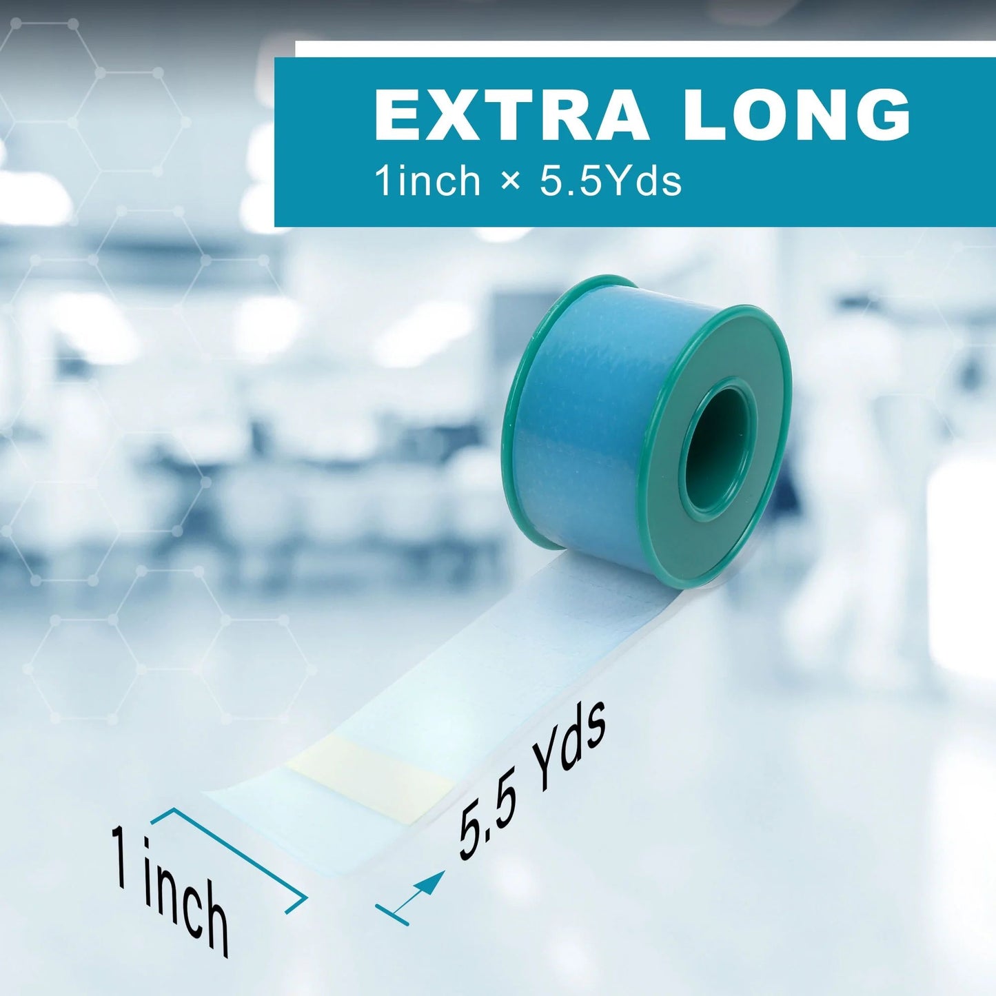 LotFancy Medical Silicone Tape, 4 Rolls 1”×5.5 Yds, Waterproof Adhesive Surgical Tape for First Aid