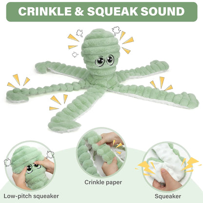 Prime Pets Dog Toys for Large Dogs, 27" Large Crinkle Squeaky Dog Toy, Plush Octopus Dog Chew Toy