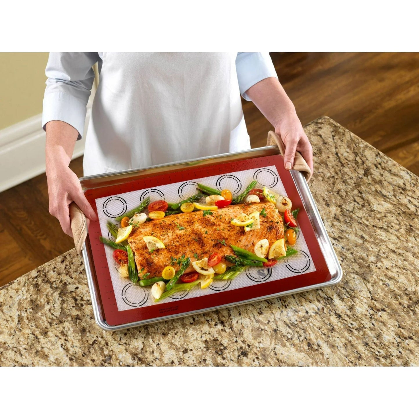 LotFancy Macaron Silicone Baking Mat, 16.5 x 11.5 in, 2Pcs Reusable Half Baking Sheet