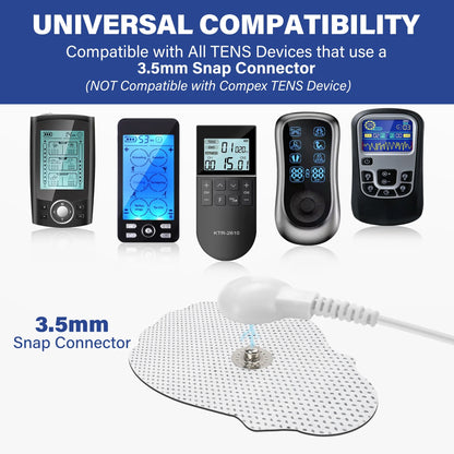 LotFancy TENS Unit Pads, 22Pcs 1.8"x3" Snap Electrodes, Reusable TENS Replacement Pads