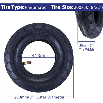 200X50 Tire & Inner Tube Set, 8" x 2" Electric Scooter Tube for Razor E100, E150, E200, Power Core E100, Dune Buggy