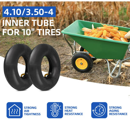 LotFancy 2Pcs 4.10/3.50-4" Replacement Inner Tube for Lawn Mower Hand Truck, Dolly, Hand Cart