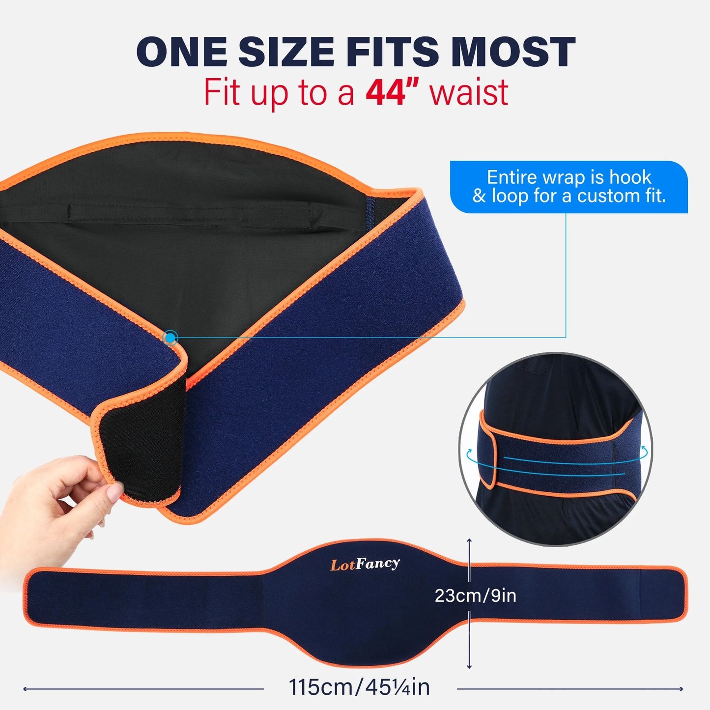 LotFancy Ice Pack for Back Injuries, 2 Gel Hot Cold Packs w/ Wrap for Low Back, Waist, Abdomen