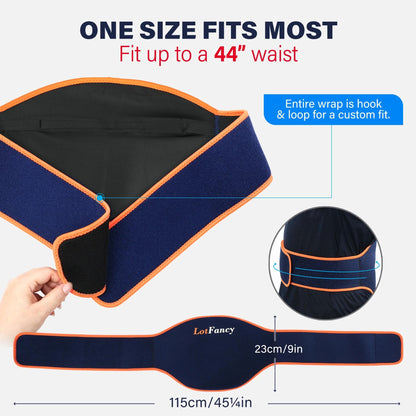 LotFancy Ice Pack for Back Injuries, 2 Gel Hot Cold Packs w/ Wrap for Low Back, Waist, Abdomen