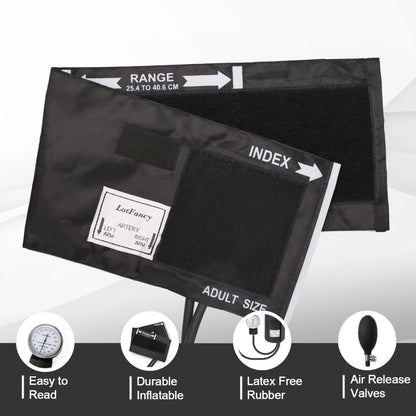 LotFancy Aneroid Sphygmomanometer, Manual Blood Pressure Monitor with Universal Cuff 10" to 16"