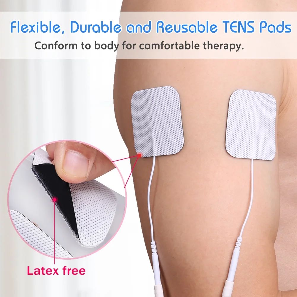 LotFancy 20 TENS Unit Replacement Pads, Adhesive Electrode Pads, 2mm Pin