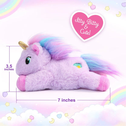 LotFancy 7 in Purple Unicorn Stuffed Animal Plush Toys for Kids, Girls, Boys
