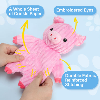 Prime Pets Plush Dog Toys with Squeaker, No Stuffing Bodies, 5 Pack Crinkle Pet Toys, Puppy Chew Toy