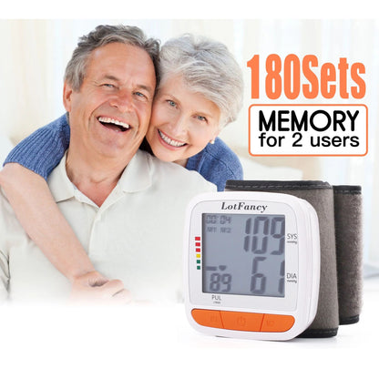 LotFancy Wrist Blood Pressure Monitor, BP Monitor with Portable Case, Heartbeat Detector