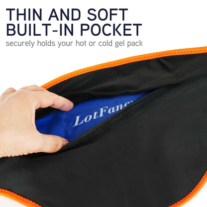 LotFancy Ice Pack for Back Injuries, 2 Gel Hot Cold Packs w/ Wrap for Low Back, Waist, Abdomen
