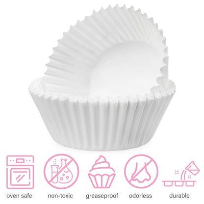 LotFancy 500Pcs Standard Cupcake Muffin Liners, White Greaseproof Cupcake Wrappers Baking Cups