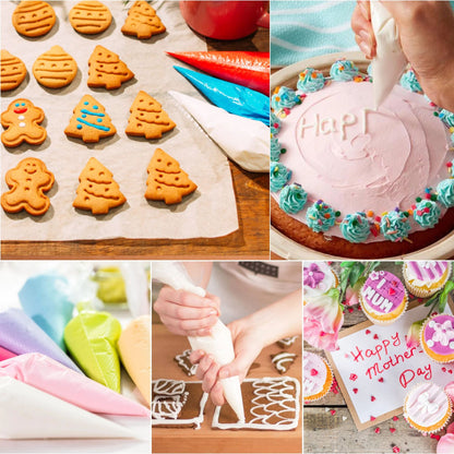 LotFancy Piping Bags, 500 Pcs 10" Disposable Pastry Bags & 5 Clips, Icing Bags for Cake Cookie Decor