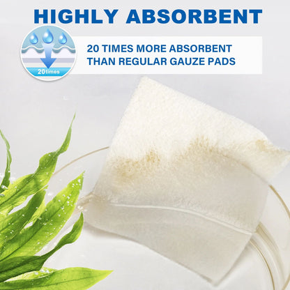 LotFancy Calcium Alginate Wound Dressing Pads, 4"x 4", 10 Pack Non-Stick Super Absorbent Dressing