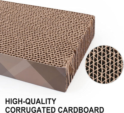 Prime Pets 2 Pack Cat Scratcher Cardboard with Catnip, Reversible Corrugate Cat Scratching Pad