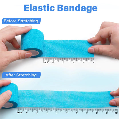 LotFancy Self Adhesive Bandage Wrap, 2" x 5 Yards, Breathable Sports Tape, First Aid Medical Tape