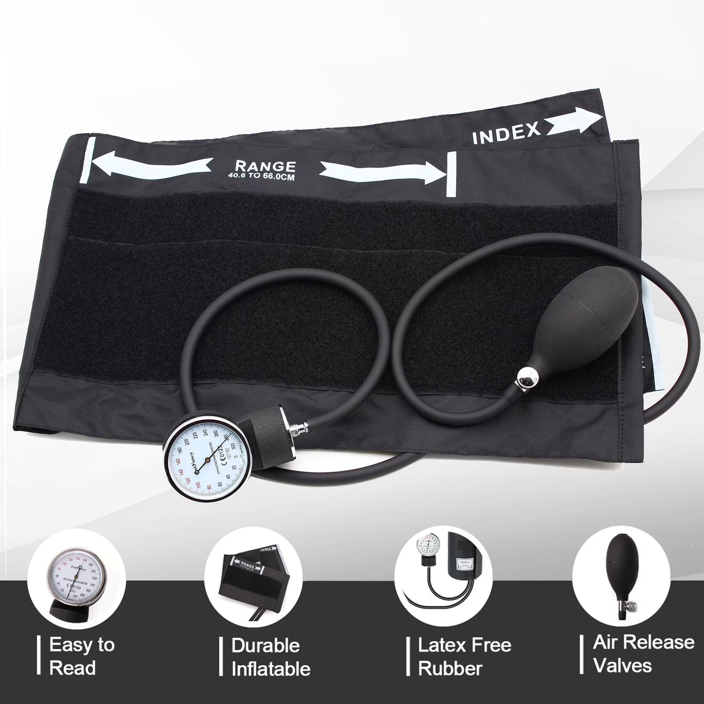 LotFancy XXL Manual Blood Pressure Cuff Adult, Thigh BP Cuff 16"-26", Aneroid Sphygmomanometer