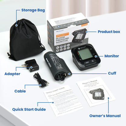 LotFancy Blood Pressure Monitor, Automatic Digital BP Machine w/Large Cuff for Upper Arm 8.6-16.5 in