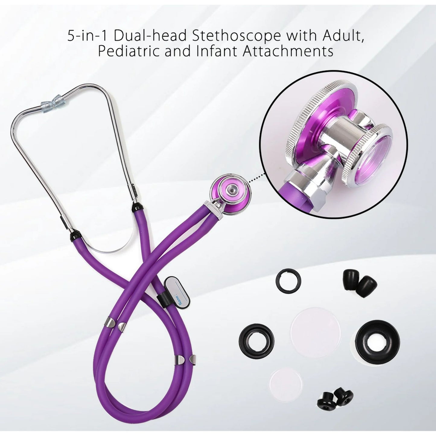 LotFancy Manual Blood Pressure Cuff, Aneroid Sphygmomanometer and Dual Head Stethoscope Kit,Purple