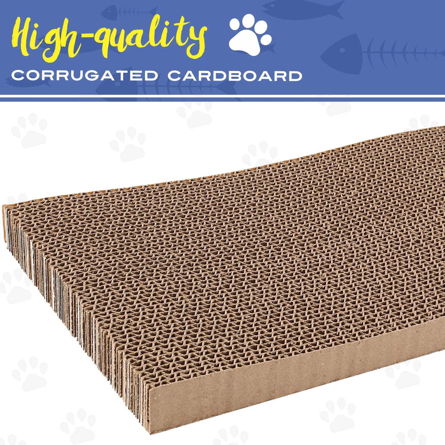 Prime Pets 3 in 1 Cat Scratcher Cardboard, Reversible Corrugated Cat Scratching Pad
