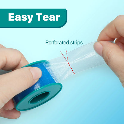 LotFancy Medical Silicone Tape, 4 Rolls 1”×5.5 Yds, Waterproof Adhesive Surgical Tape for First Aid