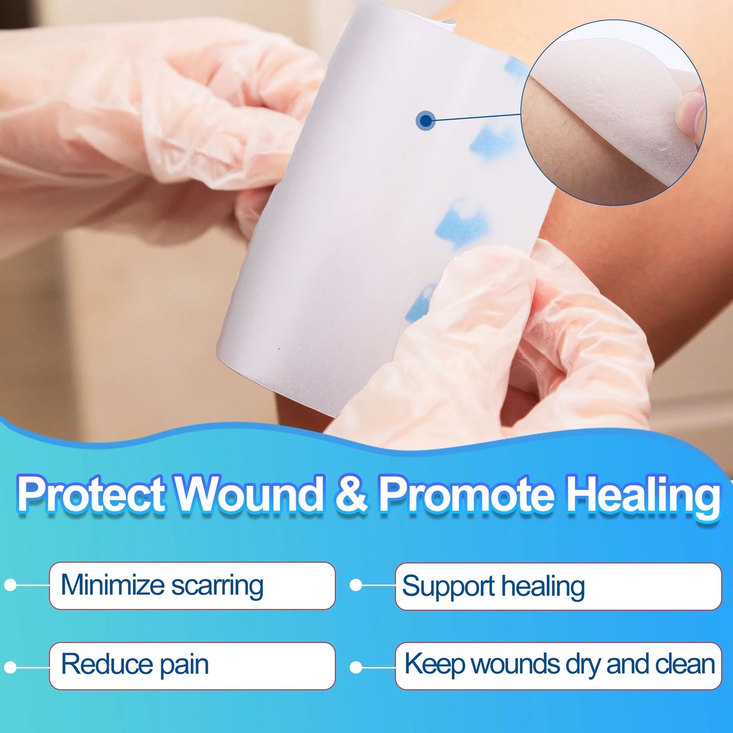 LotFancy 14 Pack 2x2 in Hydrocolloid Adhesive Wound Bandages, Ultra Thin