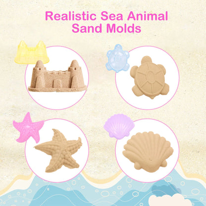 LotFancy Beach Sand Toys Set for Kids Toddlers Girls,Sand Buckets and Shovels, Baby Sandbox Toys