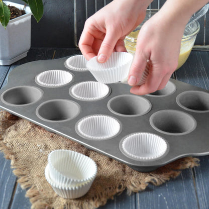 LotFancy 500Pcs Standard Cupcake Muffin Liners, White Greaseproof Cupcake Wrappers Baking Cups
