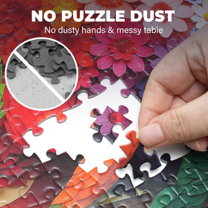 BenBen Puzzles for Adults 1000 Pieces, Floral Chameleon Jigsaw Puzzles, 26.7x18.9 in