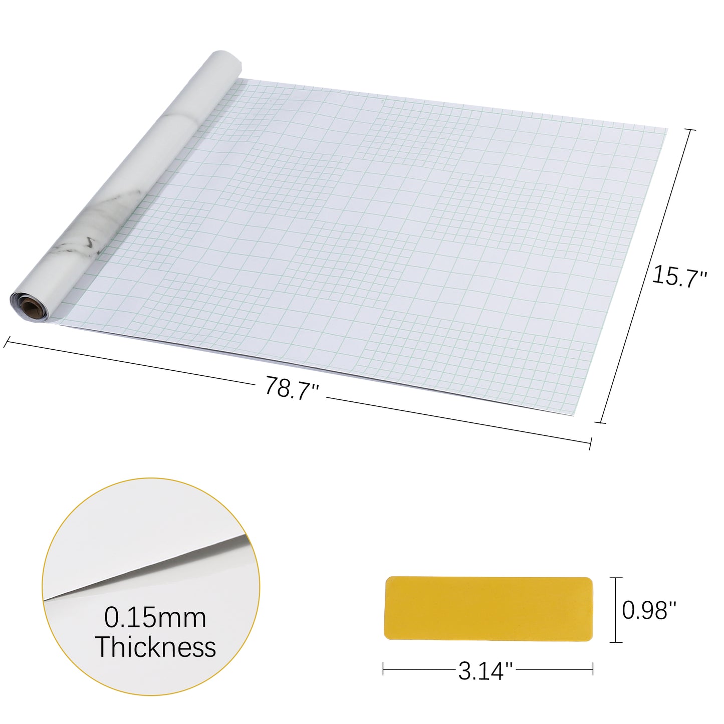 LotFancy Marble Wallpaper,  Glossy Peel and Stick Contact Paper, Removable Gray/White Granite Film Roll, Waterproof Adhesive Vinyl Wrap for Countertop Bathroom Furniture Renovation