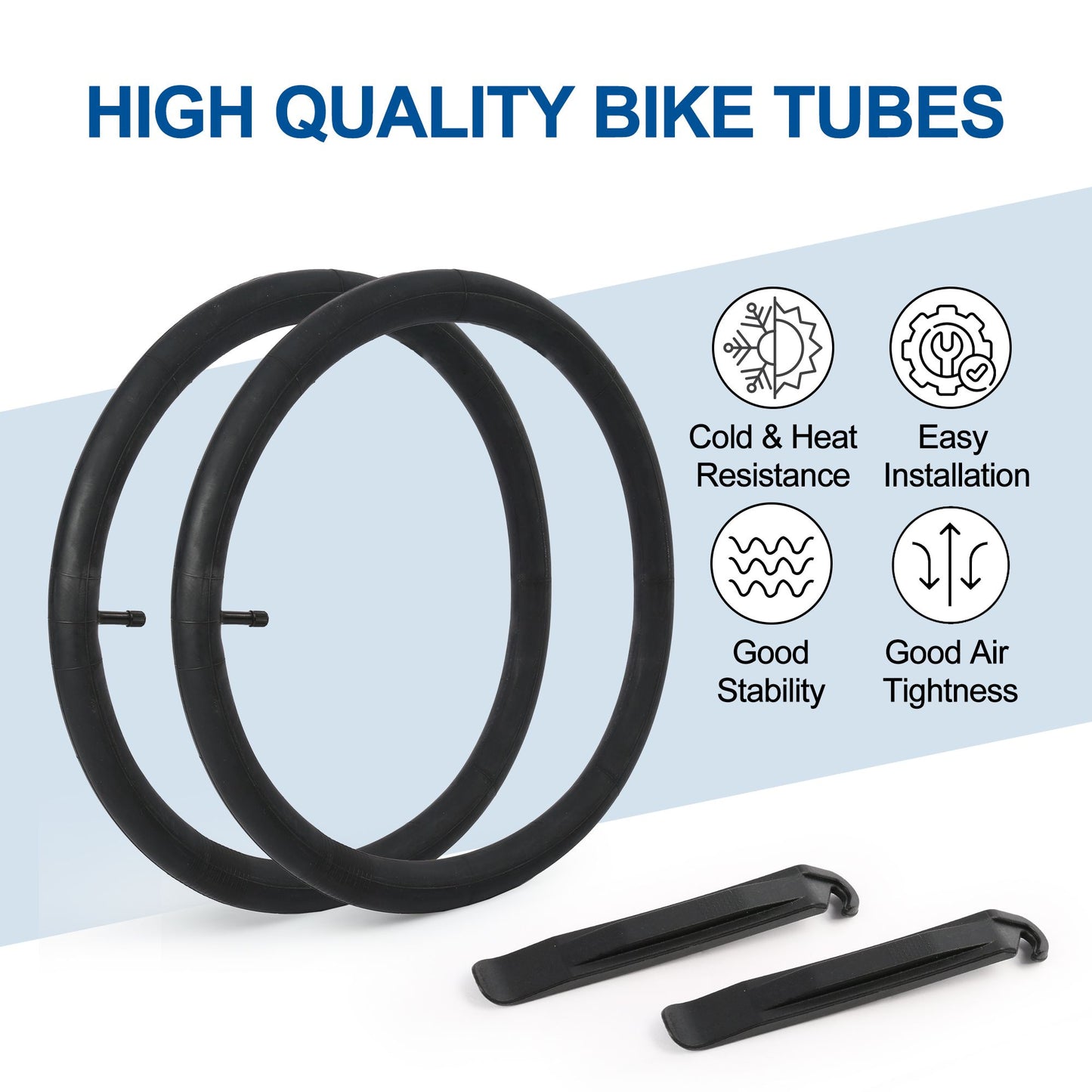 LotFancy 20 x 3.5/4.0 Fat Mountain Bike Tube, Pack of 2, AV35mm Schrader Valve