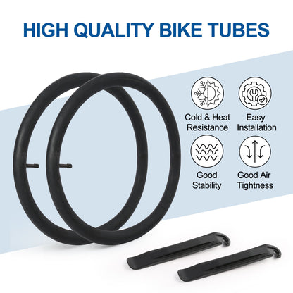 LotFancy 20 x 3.5/4.0 Fat Mountain Bike Tube, Pack of 2, AV35mm Schrader Valve