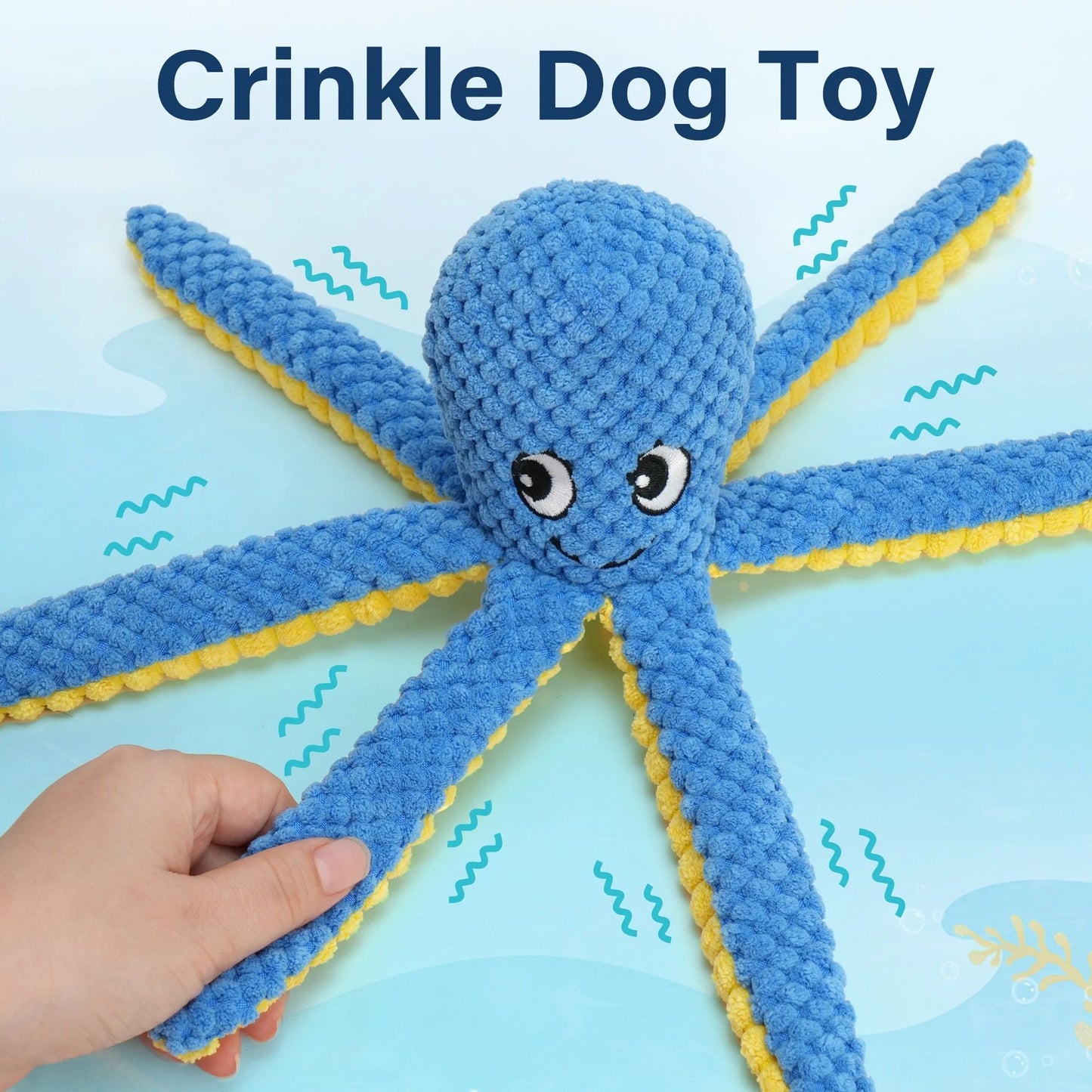 Prime Pets Dog Toys, 5pc Plush Ocean Animal Dog Squeaky Toy, Crinkle Pet Toy, Stuffed Puppy Chew Toys