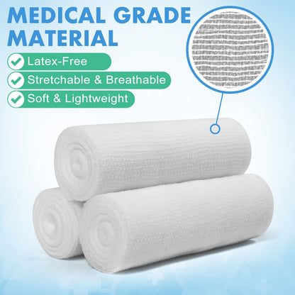 LotFancy Gauze Bandage Roll, 20 Pack Gauze Wrap with Medical Tape, 4 in x4 Yards