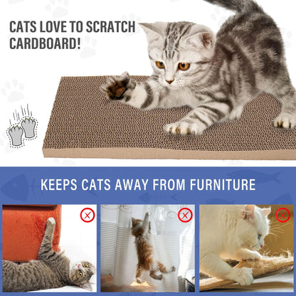 Prime Pets 3 in 1 Cat Scratcher Cardboard, Reversible Corrugated Cat Scratching Pad