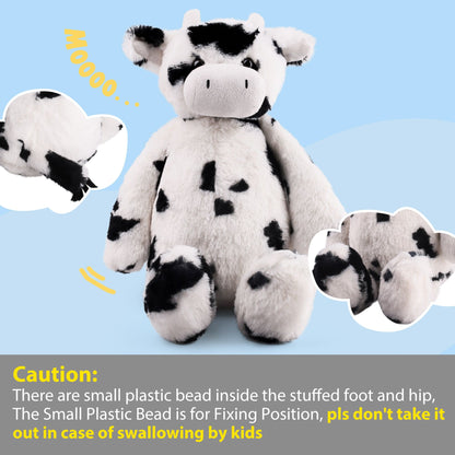 LotFancy 16.5 in Cow Stuffed Animals for Kids Boys Girls, Soft Cow Plush fo Babies