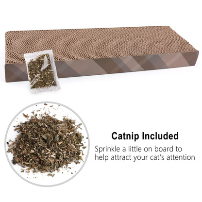 Prime Pets 2 Pack Cat Scratcher Cardboard with Catnip, Reversible Corrugate Cat Scratching Pad