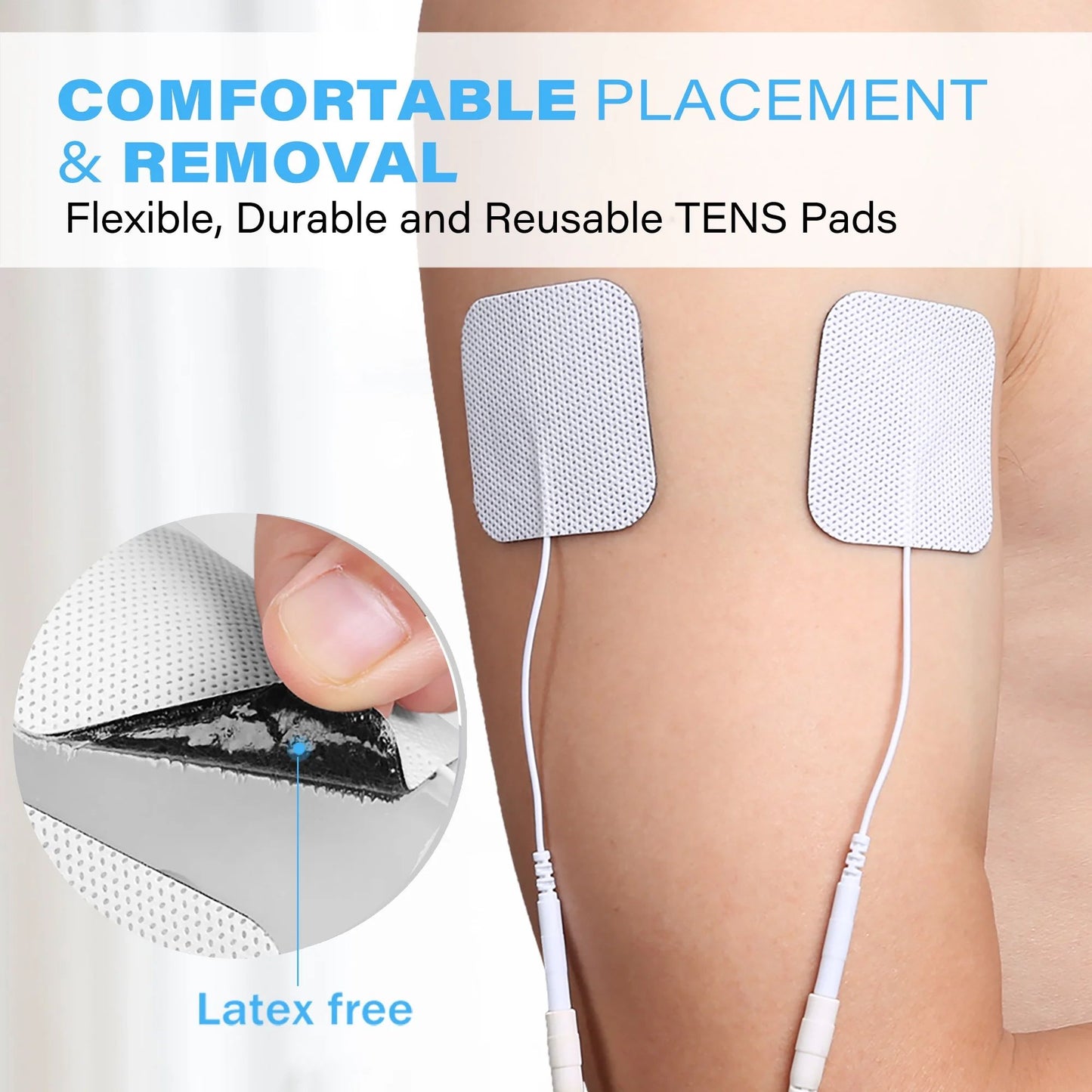 LotFancy 80Pcs TENS Unit Replacement Pad, Reusable TENS Electrode Pads 2x2 for EMS, Pain Relief