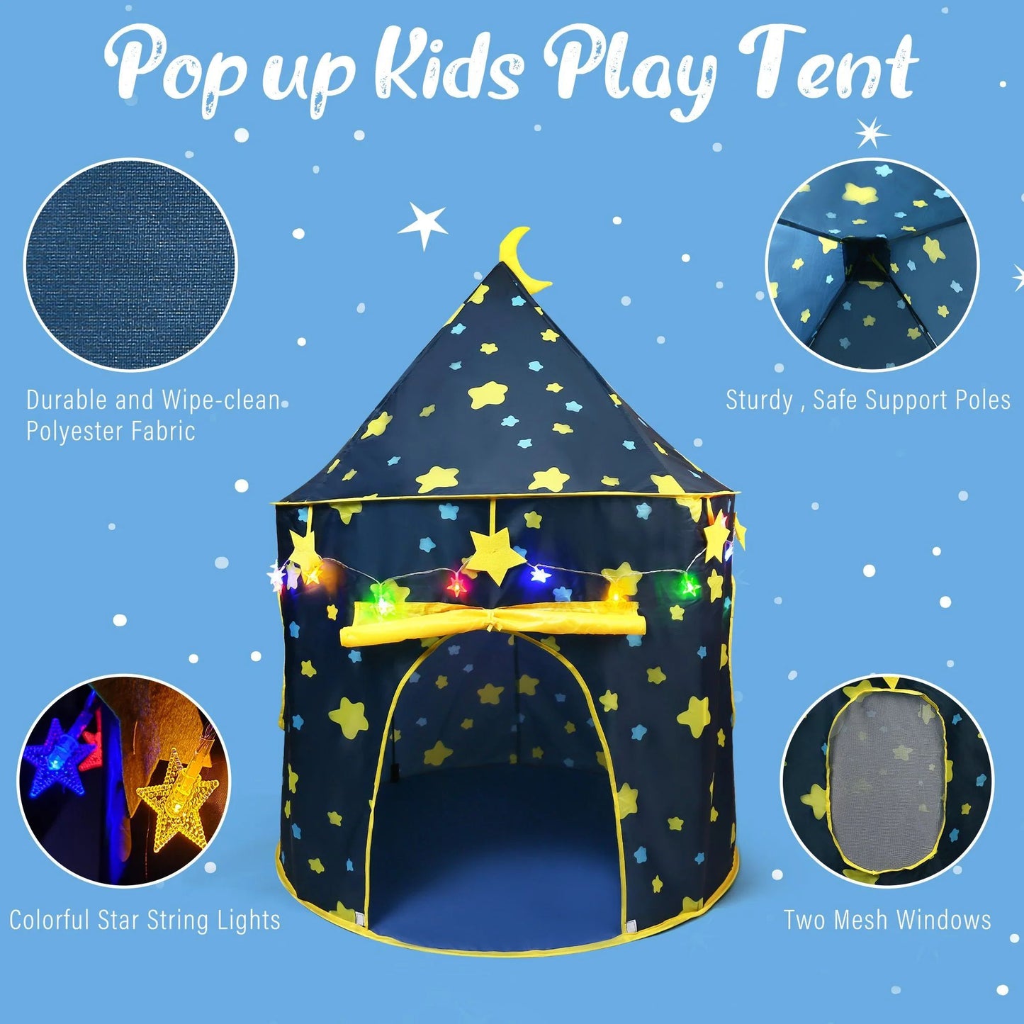 LotFancy Play Tent for Kids, Boys, Pop up Play Tent House for Toddlers 3+Years, Indoor Outdoor