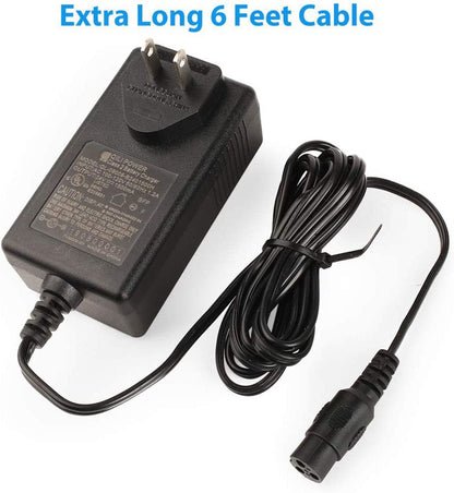 LotFancy 24V 1.5A Scooter Battery Charger for Razor E125, E150, E200, E225, W13112099014, Black