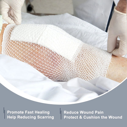 LotFancy Calcium Alginate Wound Dressing, 4" x 8", 5 Pack, Non-Stick Gauze Pads, Highly Absorbent