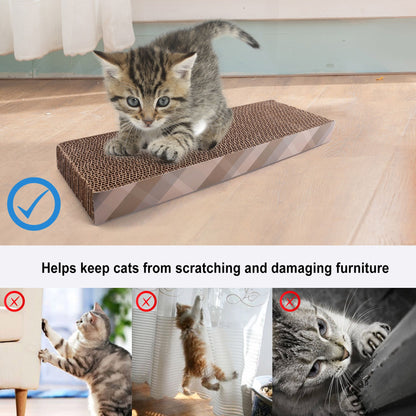 Prime Pets 2 Pack Cat Scratcher Cardboard with Catnip, Reversible Corrugate Cat Scratching Pad
