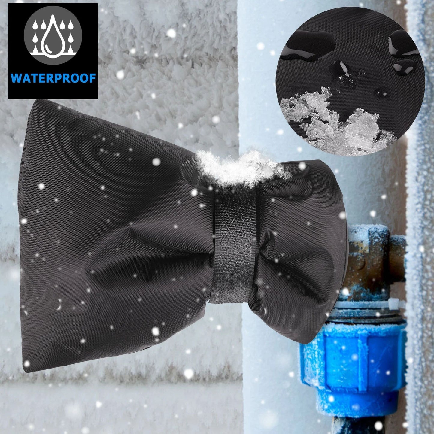 LotFancy Outdoor Faucet Covers for Winter Freeze Protection, 2 PCS Waterproof Hose Bib Covers, 7.5" x 5.7"  WMT