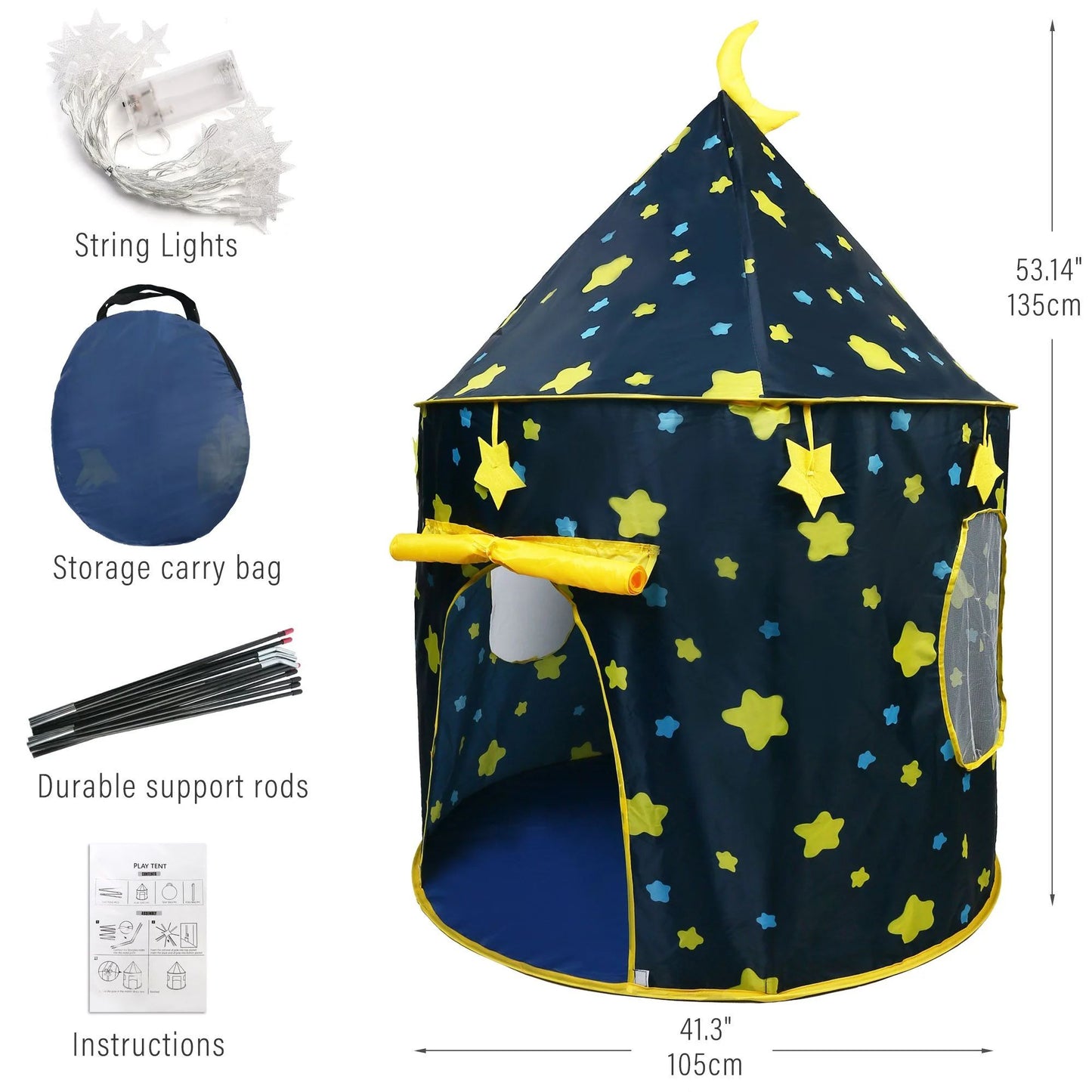 LotFancy Play Tent for Kids, Boys, Pop up Play Tent House for Toddlers 3+Years, Indoor Outdoor